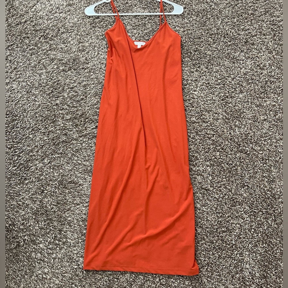 Leith Orange Midi Dress - spaghetti strap. Size small - never worn.